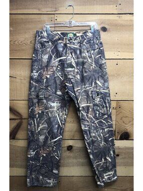 Cabela's Cargo Camouflage Canvas Pants Mens Size 34x32 Hunting Outdoors Hiking